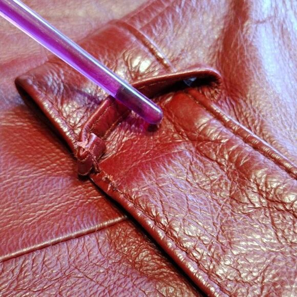 Vintage Burgundy Red Leather Pants 30L - Picture 11 of 11